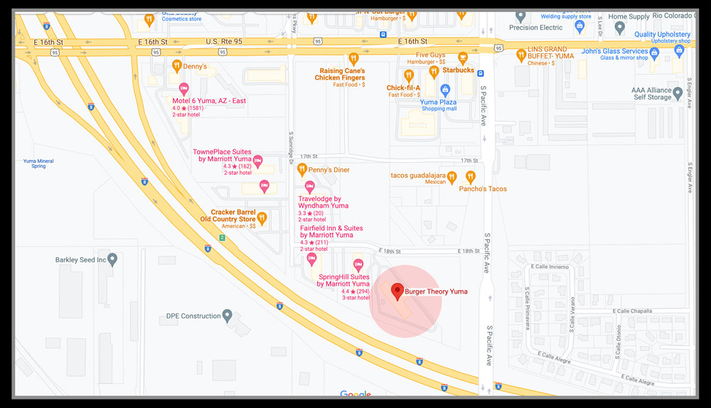 Burger Theory Yuma - Google Map